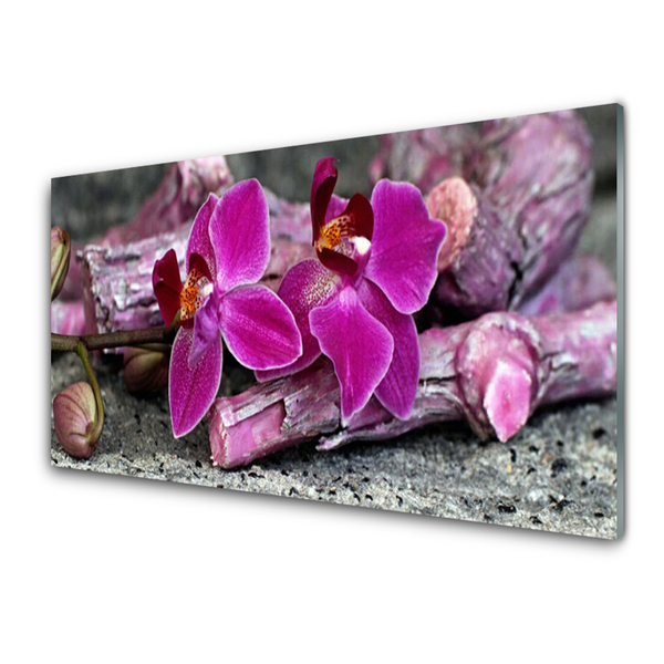 Glasbild aus Plexiglas® Hölzer Blumen Pflanzen