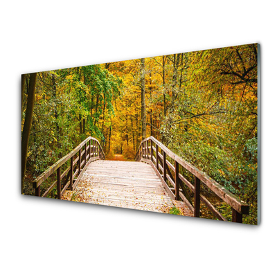 Glasbild aus Plexiglas® Wald Brücke Architektur