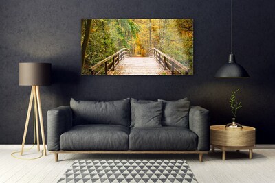 Glasbild aus Plexiglas® Wald Brücke Architektur