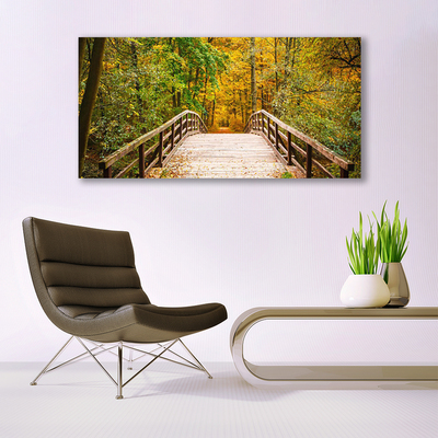 Glasbild aus Plexiglas® Wald Brücke Architektur