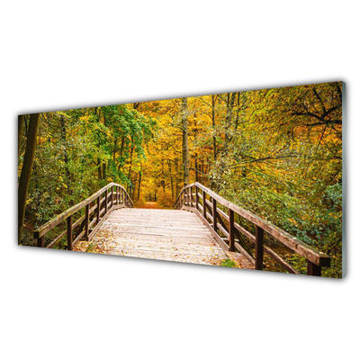 Glasbild aus Plexiglas® Wald Brücke Architektur