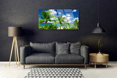 Glasbild aus Plexiglas® Meer Palmen Landschaft