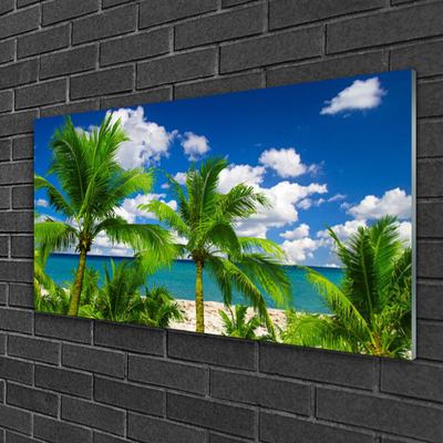 Glasbild aus Plexiglas® Meer Palmen Landschaft