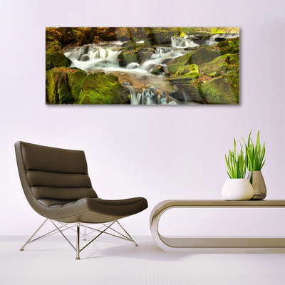 Glasbild aus Plexiglas® Wasserfall Felsen Natur