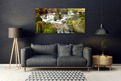 Glasbild aus Plexiglas® Wasserfall Felsen Natur