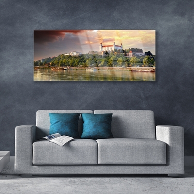 Glasbild aus Plexiglas® Stadt See Landschaft