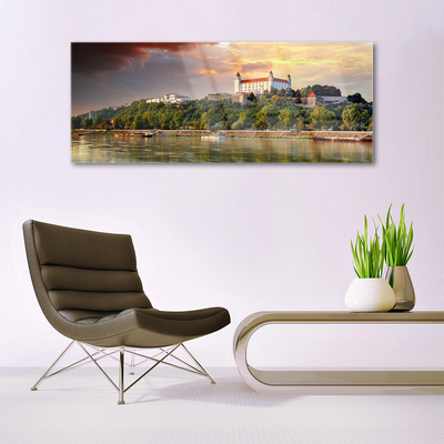 Glasbild aus Plexiglas® Stadt See Landschaft