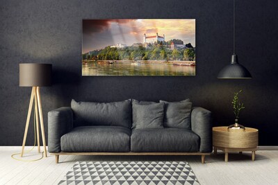 Glasbild aus Plexiglas® Stadt See Landschaft