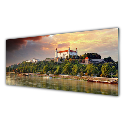 Glasbild aus Plexiglas® Stadt See Landschaft