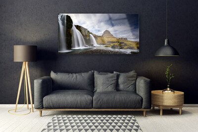 Glasbild aus Plexiglas® Wasserfall Gebirge Landschaft