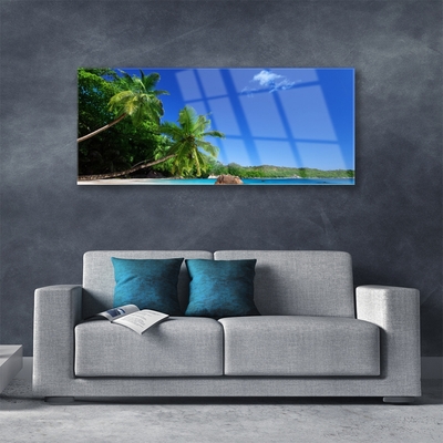 Glasbild aus Plexiglas® Palmen Landschaft