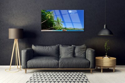 Glasbild aus Plexiglas® Palmen Landschaft