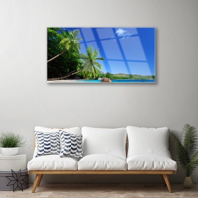 Glasbild aus Plexiglas® Palmen Landschaft