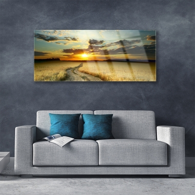 Glasbild aus Plexiglas® Weg Wiese Landschaft