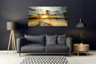 Glasbild aus Plexiglas® Weg Wiese Landschaft