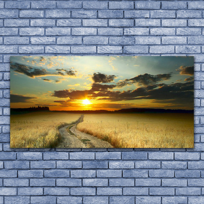 Glasbild aus Plexiglas® Weg Wiese Landschaft