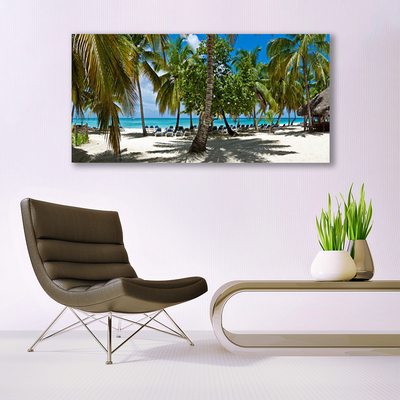 Glasbild aus Plexiglas® Strand Palmen Landschaft