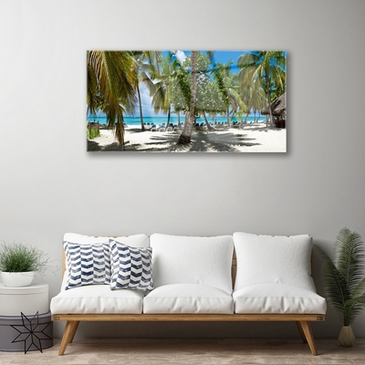 Glasbild aus Plexiglas® Strand Palmen Landschaft