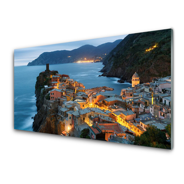 Glasbild aus Plexiglas® Meer Stadt Landschaft