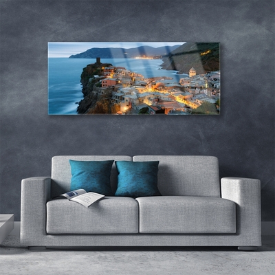 Glasbild aus Plexiglas® Meer Stadt Landschaft