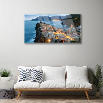 Glasbild aus Plexiglas® Meer Stadt Landschaft