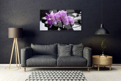 Glasbild aus Plexiglas® Blumen Steine Pflanzen