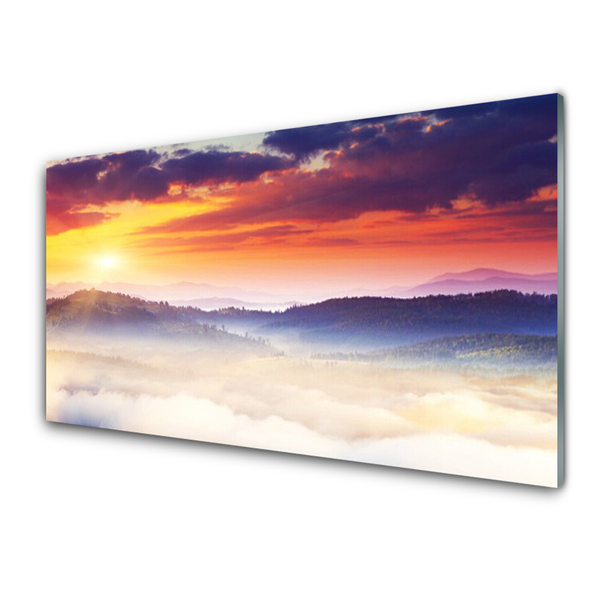 Glasbild aus Plexiglas® Gebirge Sonne Landschaft