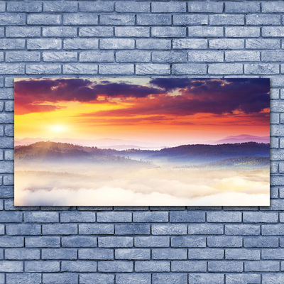 Glasbild aus Plexiglas® Gebirge Sonne Landschaft