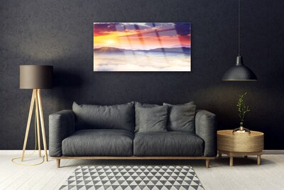 Glasbild aus Plexiglas® Gebirge Sonne Landschaft