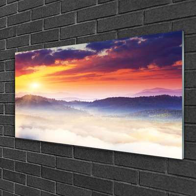 Glasbild aus Plexiglas® Gebirge Sonne Landschaft