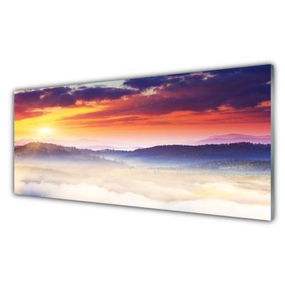 Glasbild aus Plexiglas® Gebirge Sonne Landschaft