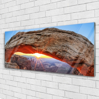 Glasbild aus Plexiglas® Fels Sonne Landschaft