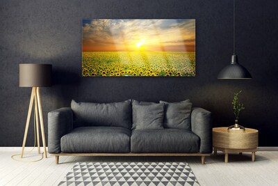 Glasbild aus Plexiglas® Sonne Wiese Sonnenblumen Natur