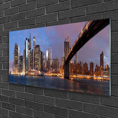 Glasbild aus Plexiglas® Stadt Brücke Gebäude