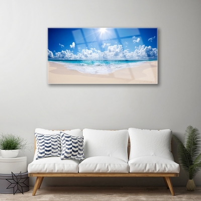 Glasbild aus Plexiglas® Strand Meer Sonne Landschaft