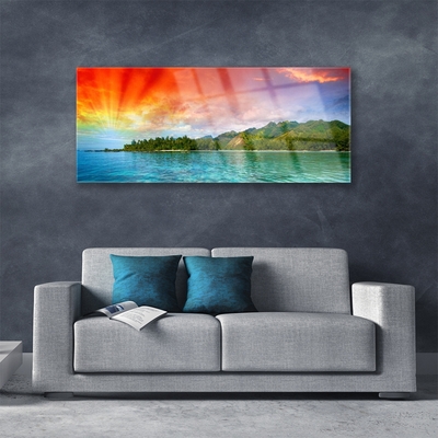 Glasbild aus Plexiglas® Meer Wald Landschaft