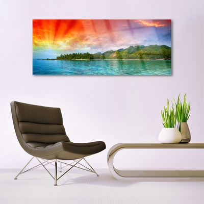 Glasbild aus Plexiglas® Meer Wald Landschaft