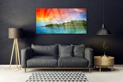 Glasbild aus Plexiglas® Meer Wald Landschaft