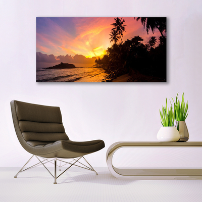 Glasbild aus Plexiglas® Meer Sonne Landschaft