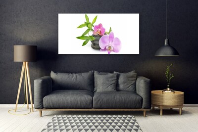 Glasbild aus Plexiglas® Blumen Steine Pflanzen