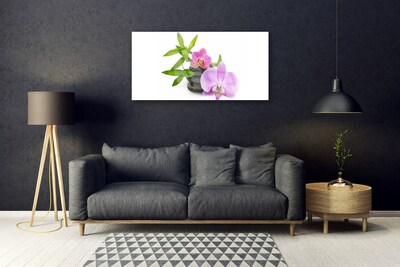 Glasbild aus Plexiglas® Blumen Steine Pflanzen