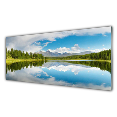 Glasbild aus Plexiglas® Wald See Landschaft