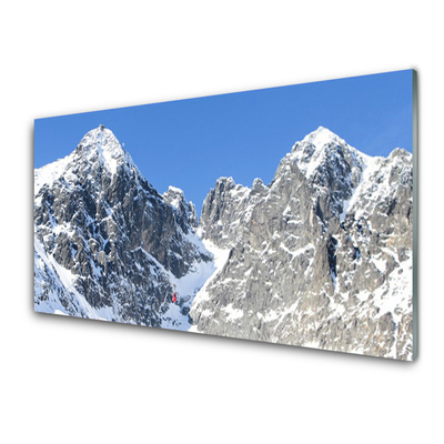 Glasbild aus Plexiglas® Gebirge Schnee Landschaft