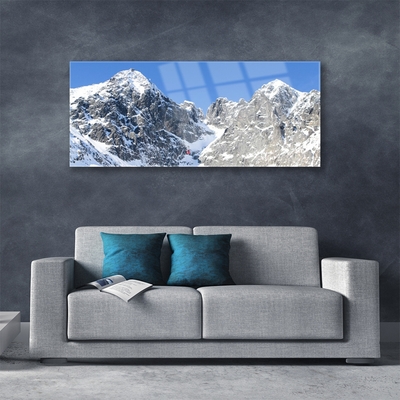 Glasbild aus Plexiglas® Gebirge Schnee Landschaft