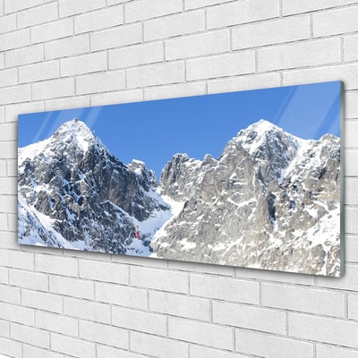 Glasbild aus Plexiglas® Gebirge Schnee Landschaft