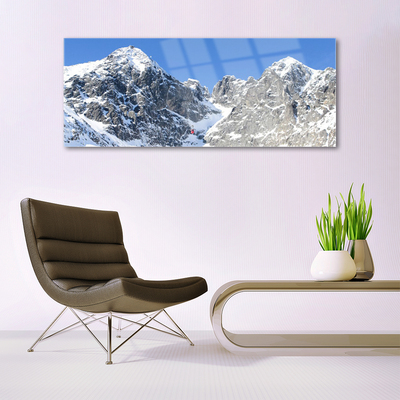 Glasbild aus Plexiglas® Gebirge Schnee Landschaft