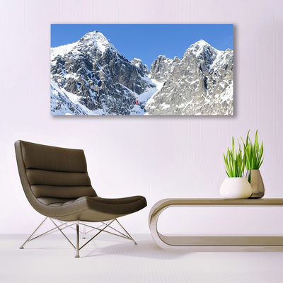 Glasbild aus Plexiglas® Gebirge Schnee Landschaft