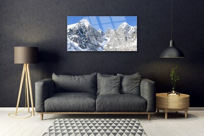 Glasbild aus Plexiglas® Gebirge Schnee Landschaft