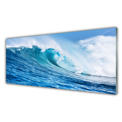 Glasbild aus Plexiglas® Welle Natur