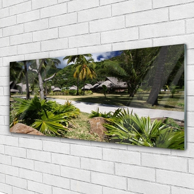 Glasbild aus Plexiglas® Blätter Palmen Natur